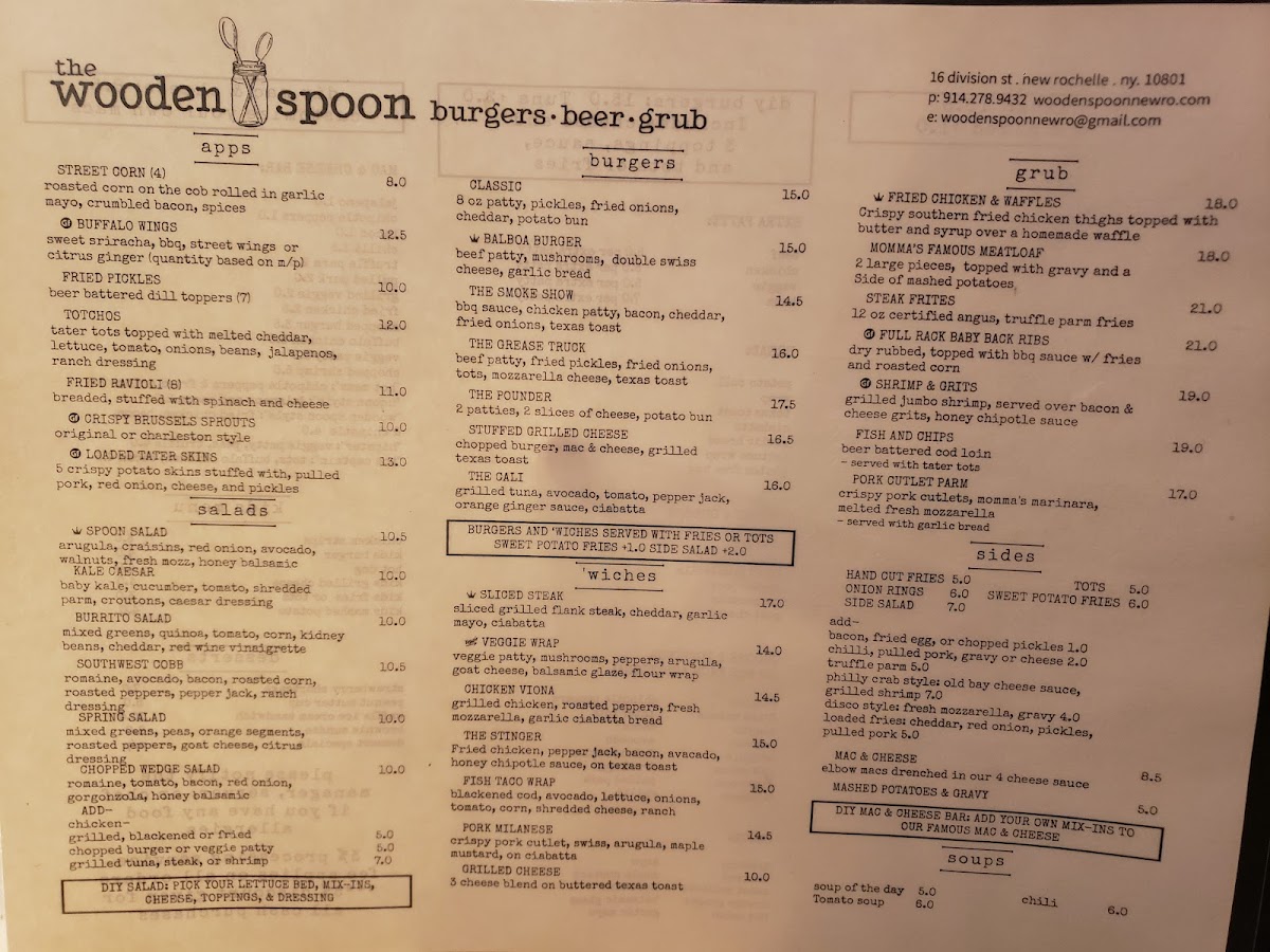 Menu The Wooden Spoon-1